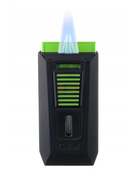 Зажигалка сигарная Colibri Slide (двойное пламя), черно-зеленая LI850T16 - купить в интернет-магазине Havana Smoke