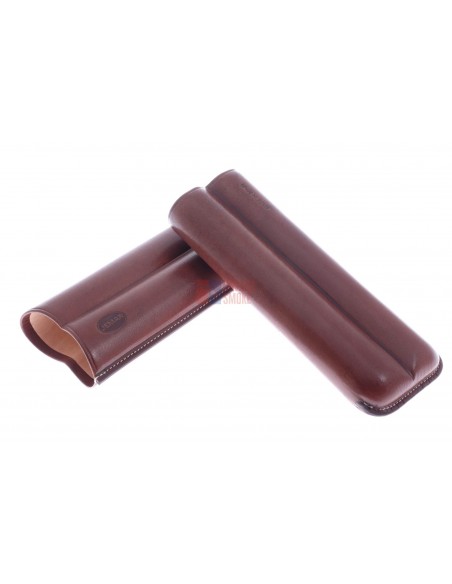 Чехол Jemar на 2 сигары, натуральная кожа 110-2-XL-Brown - купить в интернет-магазине Havana Smoke