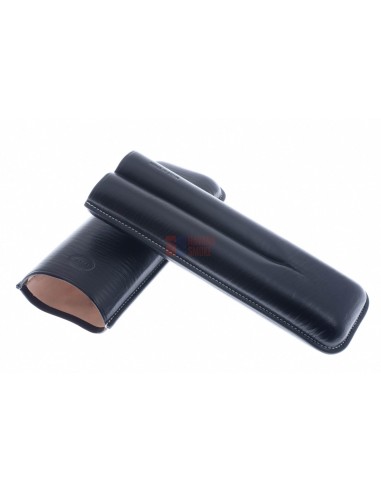 Чехол Jemar на 2 сигары (диаметром до 28 мм), натуральная кожа 497-2-Black - купить в интернет-магазине Havana Smoke