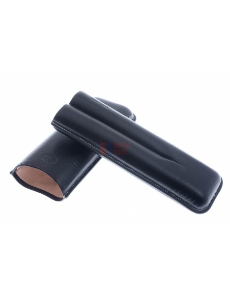 Чехол Jemar на 2 сигары (диаметром до 28 мм), натуральная кожа 497-2-Black - купить в интернет-магазине Havana Smoke