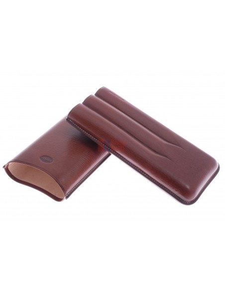 Чехол Jemar на 3 сигары (диаметром до 28 мм), натуральная кожа 497-3-Brown - купить в интернет-магазине Havana Smoke