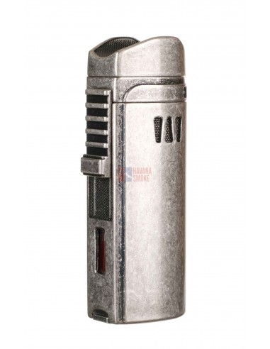 Зажигалка сигарная Passatore, тройное пламя, с пробойником и сигарным ложементом, серебристый антик 234-552 - купить в интернет-магазине Havana Smoke