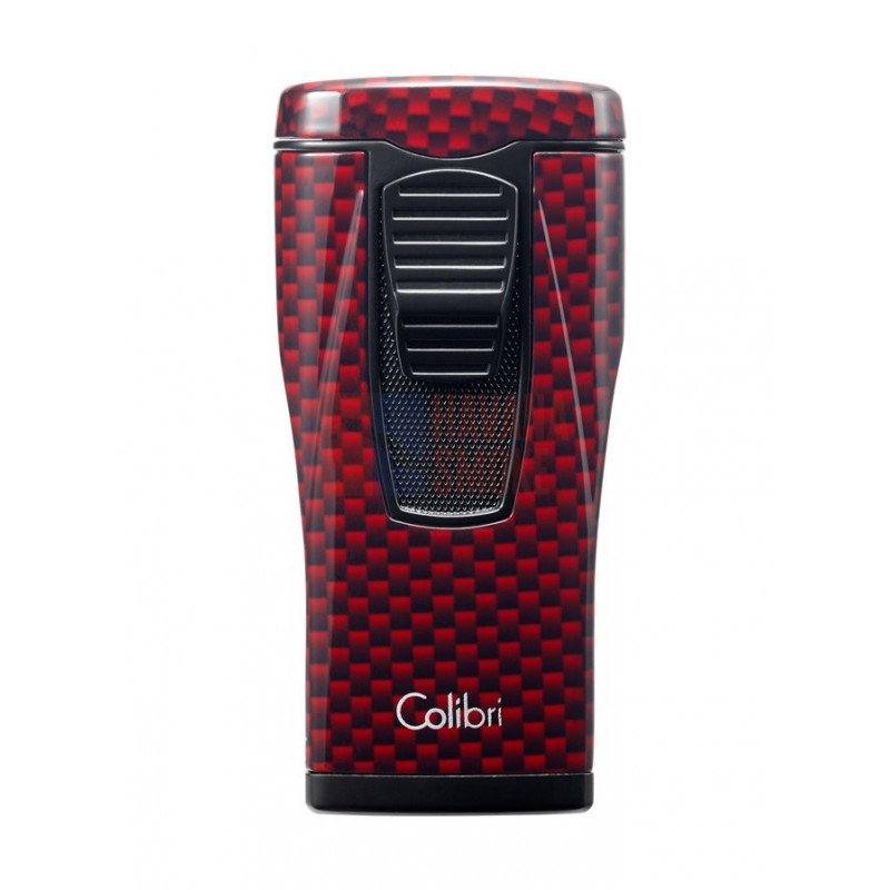 Зажигалка сигарная Colibri Monaco (тройное пламя), красный карбон LI880T12