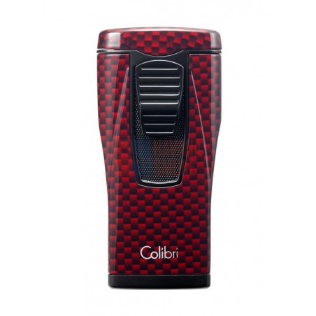 Зажигалка сигарная Colibri Monaco (тройное пламя), красный карбон LI880T12