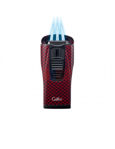 Зажигалка сигарная Colibri Monaco (тройное пламя), красный карбон LI880T12 - купить в интернет-магазине Havana Smoke