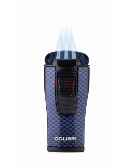 Зажигалка сигарная Colibri Monaco (тройное пламя), синий карбон LI880T13 - купить в интернет-магазине Havana Smoke