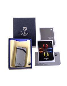 Зажигалка сигарная Colibri Falcon, серый металлик-LI310T11 2