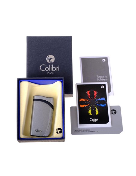 Зажигалка сигарная Colibri Falcon, серый металлик-LI310T11