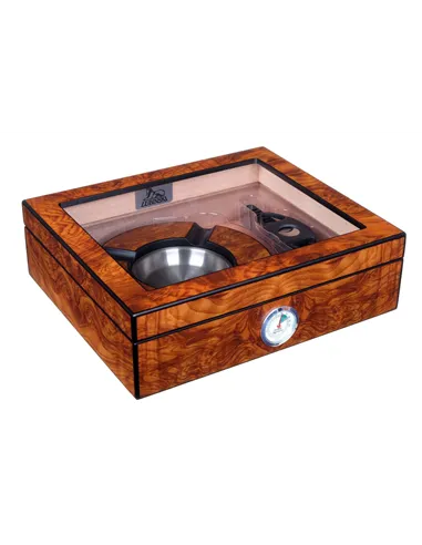 Хьюмидор Lubinski на 30 сигар с подарочным набором, Вяз матовый QB309