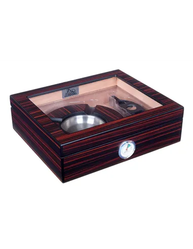 Хьюмидор Lubinski на 30 сигар с подарочным набором, Эбеновое дерево QB310