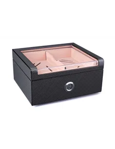 Хьюмидор Lubinski на 60 сигар со стеклом, Карбон Q2799