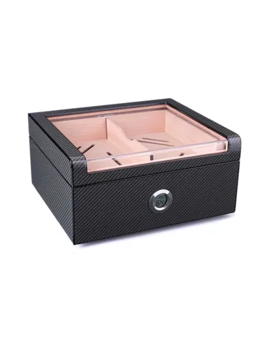 Хьюмидор Lubinski на 60 сигар со стеклом, Карбон Q2799