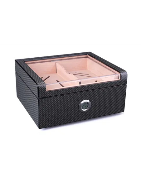 Хьюмидор Lubinski на 60 сигар со стеклом, Карбон Q2799