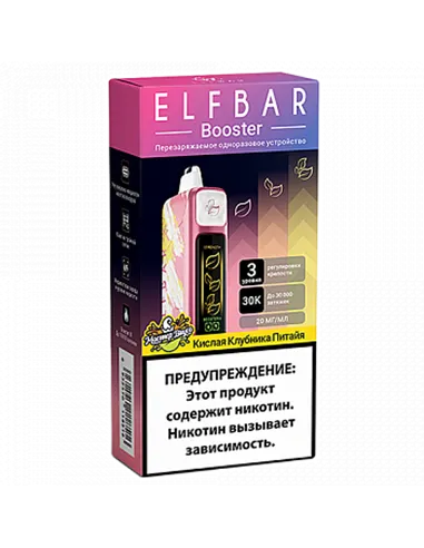 POD система Elf Bar - Booster 30.000 - Кислая клубника - Питайя - 2% - (1 шт.)