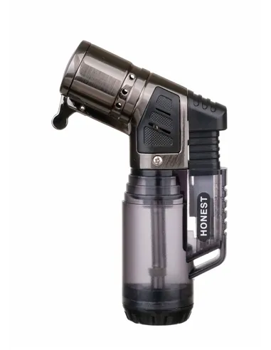 Зажигалка сигарная Honest, тройное пламя, черная