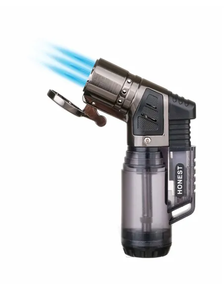 Зажигалка сигарная Honest, тройное пламя, черная