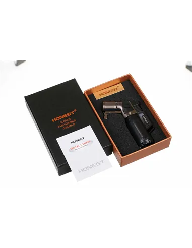 Зажигалка сигарная Honest, тройное пламя, черная