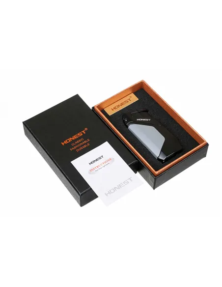 Зажигалка сигарная Honest, двойное пламя, с пробойником, синяя