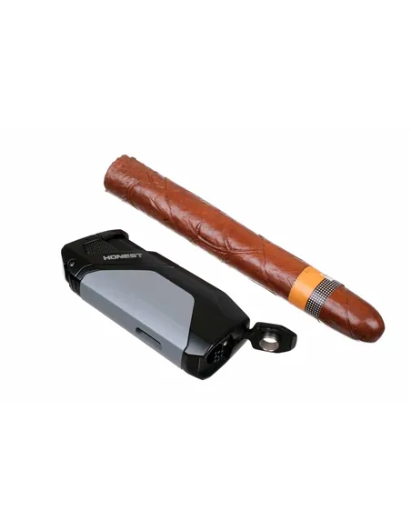 Зажигалка сигарная Honest, двойное пламя, с пробойником, синяя