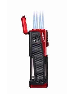 Зажигалка сигарная Honest, четверное пламя, с пробойником и сигарным ложементом, красная 2