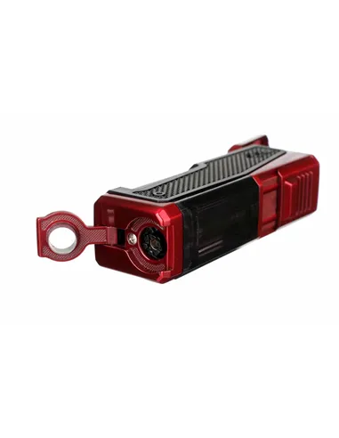 Зажигалка сигарная Honest, четверное пламя, с пробойником и сигарным ложементом, красная