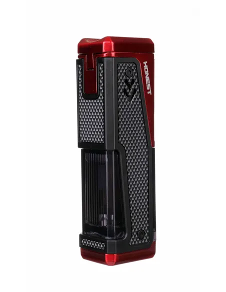 Зажигалка сигарная Honest, четверное пламя, с пробойником и сигарным ложементом, красная