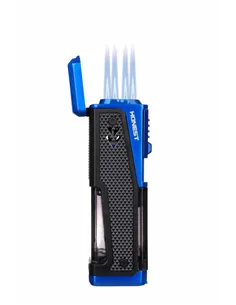 Зажигалка сигарная Honest, четверное пламя, с пробойником и сигарным ложементом, синяя 2