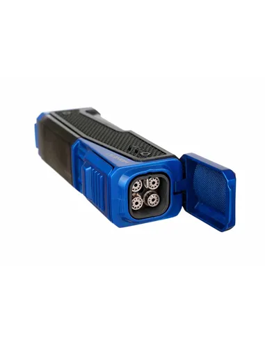 Зажигалка сигарная Honest, четверное пламя, с пробойником и сигарным ложементом, синяя