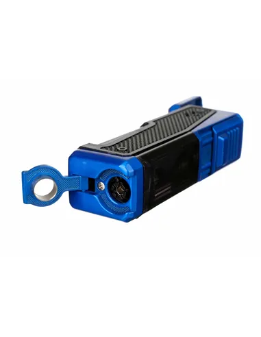 Зажигалка сигарная Honest, четверное пламя, с пробойником и сигарным ложементом, синяя