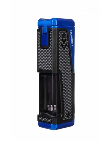 Зажигалка сигарная Honest, четверное пламя, с пробойником и сигарным ложементом, синяя