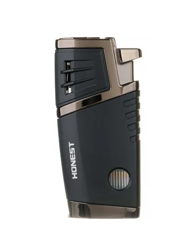 Зажигалка сигарная Honest, двойное пламя, с пробойником, чёрная