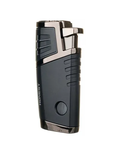 Зажигалка сигарная Honest, двойное пламя, с пробойником, чёрная