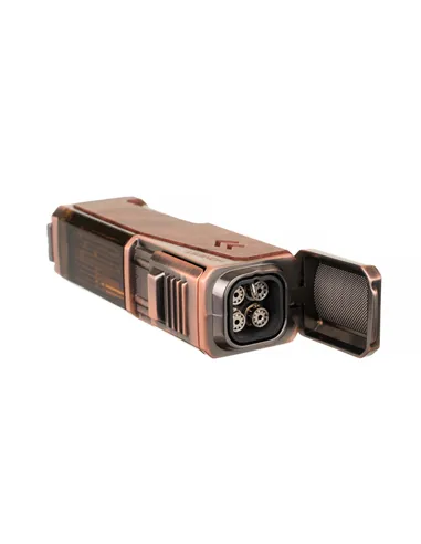 Зажигалка сигарная Honest, четверное пламя, с пробойником и сигарным ложементом, бронза с деревом