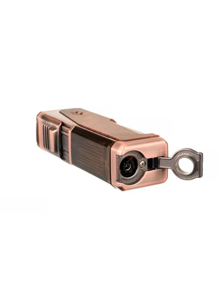 Зажигалка сигарная Honest, четверное пламя, с пробойником и сигарным ложементом, бронза с деревом