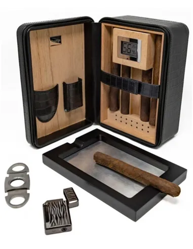 Хьюмидор Aficionado Manhattan Black XL дорожный на 10-20 сигар