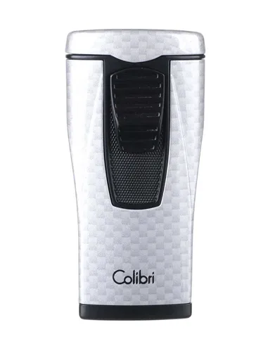 Зажигалка сигарная Colibri Monaco (тройное пламя), серебристый карбон - купить в интернет-магазине Havana Smoke