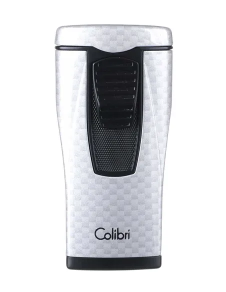 Зажигалка сигарная Colibri Monaco (тройное пламя), серебристый карбон - купить в интернет-магазине Havana Smoke