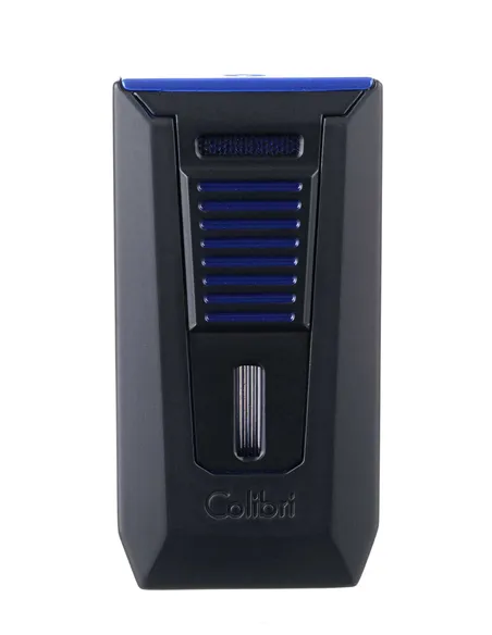 Зажигалка сигарная Colibri Slide (двойное пламя), черно-синяя LI850T15 - купить в интернет-магазине Havana Smoke
