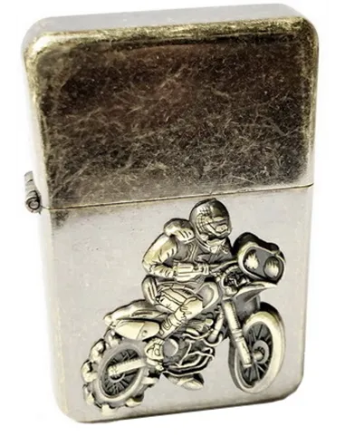 03108 Зажигалка бензиновая FARO Z16 латунь антик "Bike 1"