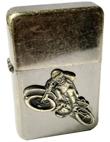 03109 Зажигалка бензиновая FARO Z16 латунь антик "Bike 2"