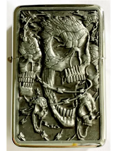 03140 Зажигалка бензиновая FARO Z16 "Skulls 1"