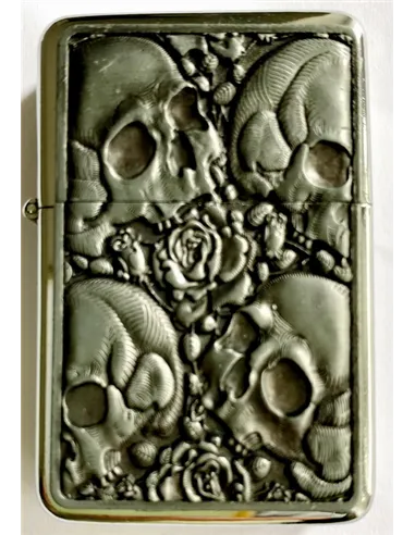 03142 Зажигалка бензиновая FARO Z16 "Skulls 3"