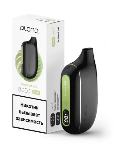 Электронная сигарета Plonq MAX S Зеленый чай, 8000 затяжек