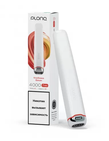 Электронная сигарета Plonq Plus Pro Клубника Банан, 4000 затяжек