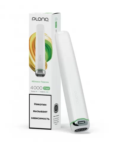 Электронная сигарета Plonq Plus Pro Яблоко-Персик, 4000 затяжек