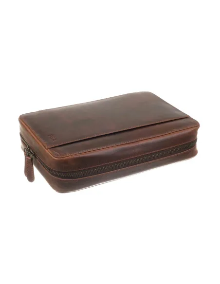 Сигарная сумка-хьюмидор P&A на 5 сигар C260 Brown