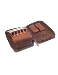 Сигарная сумка-хьюмидор P&A на 5 сигар C260 Brown 2