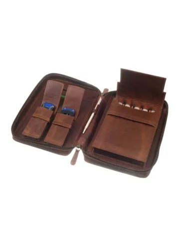 Сигарная сумка-хьюмидор P&A на 5 сигар C260 Brown
