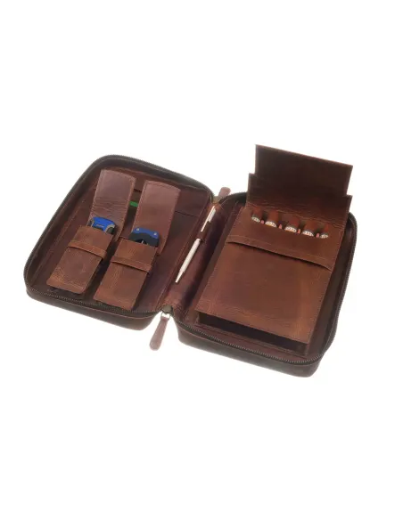 Сигарная сумка-хьюмидор P&A на 5 сигар C260 Brown