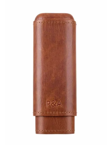 Чехол P&A на 2 сигары Робусто Коричневый, натуральная кожа и кедр - купить в интернет-магазине Havana Smoke
